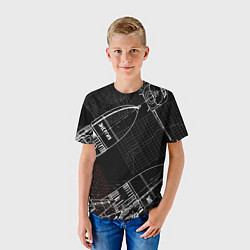 Футболка детская Чертеж ракеты, цвет: 3D-принт — фото 2