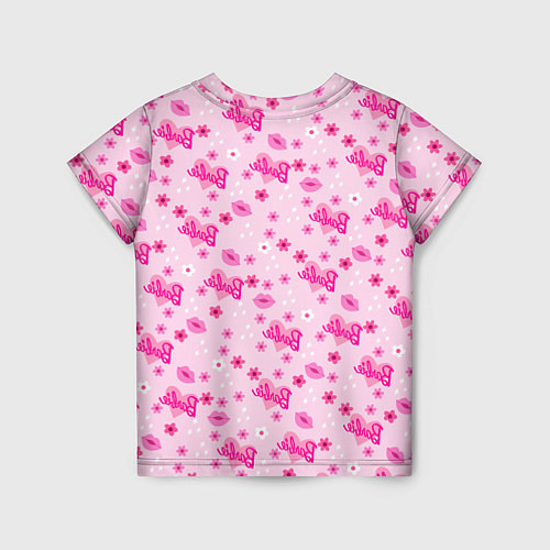 Детская футболка Барби, сердечки и цветочки / 3D-принт – фото 2