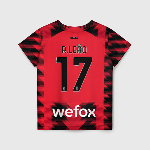 Детская футболка Рафаэль Леао Милан форма 2324 домашняя / 3D-принт – фото 2