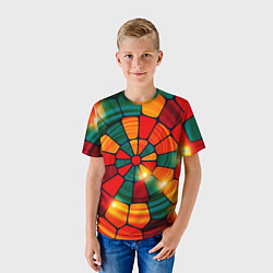 Футболка детская Круговая мозаика, цвет: 3D-принт — фото 2