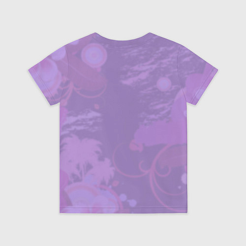 Детская футболка Розовая гитара и цветочный орнамент / 3D-принт – фото 2