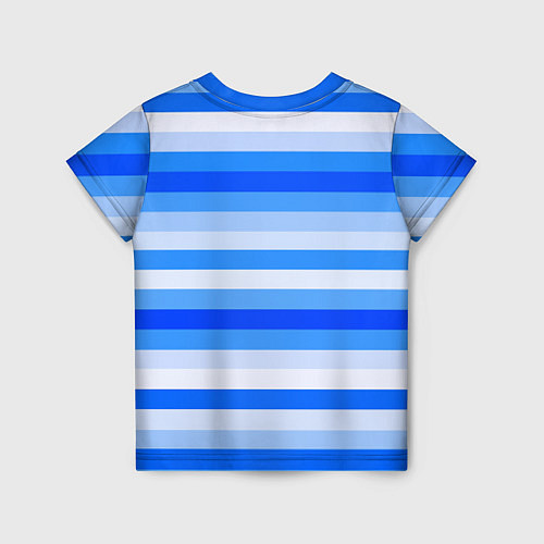 Детская футболка Полосатый голубой / 3D-принт – фото 2