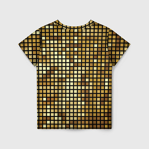 Детская футболка Золотой диско шар и золотая мозаика / 3D-принт – фото 2