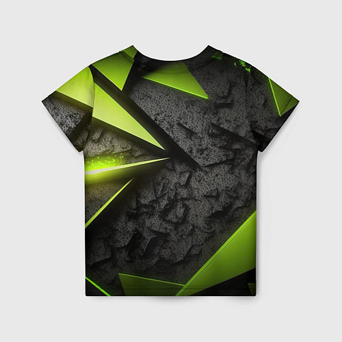 Детская футболка CS GO green black abstract / 3D-принт – фото 2