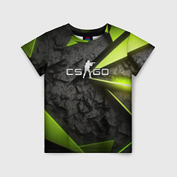 Детская футболка CS GO green black abstract