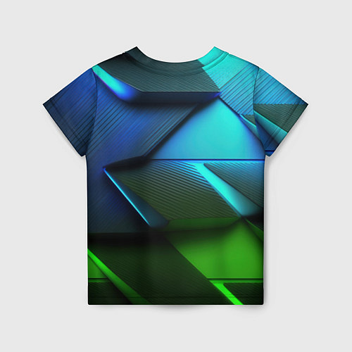 Детская футболка CS GO green blue abstract / 3D-принт – фото 2