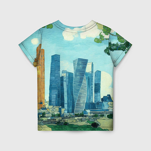 Детская футболка Москва-сити Ван Гог / 3D-принт – фото 2