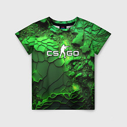 Детская футболка CS GO green abstract