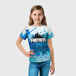 Футболка детская Fortnite Logo Paint, цвет: 3D-принт — фото 2