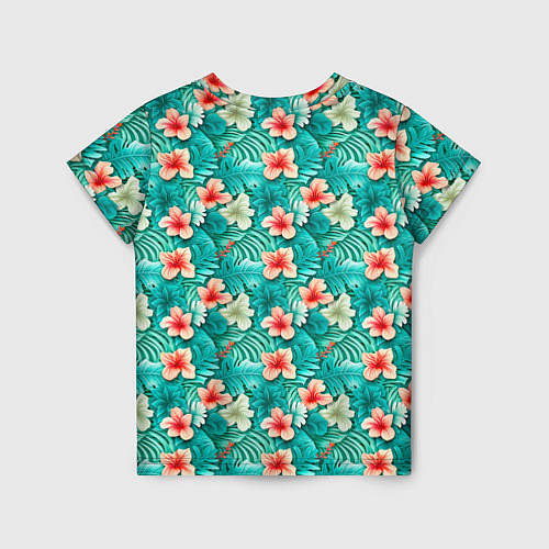 Детская футболка Летние цветочки паттерн / 3D-принт – фото 2