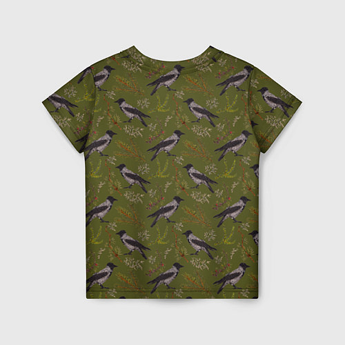 Детская футболка Вороны и еловые веточки / 3D-принт – фото 2
