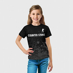 Футболка детская Counter Strike glitch на темном фоне: символ сверх, цвет: 3D-принт — фото 2