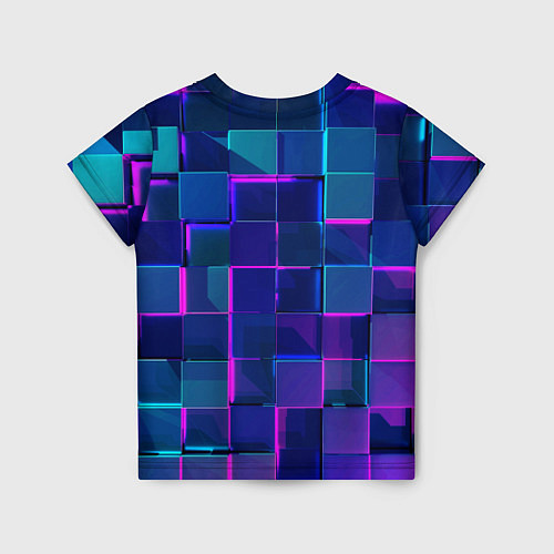 Детская футболка Неоновая мозаика из стекла / 3D-принт – фото 2