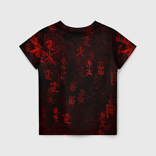 Детская футболка Красный дракон - иероглифы / 3D-принт – фото 2