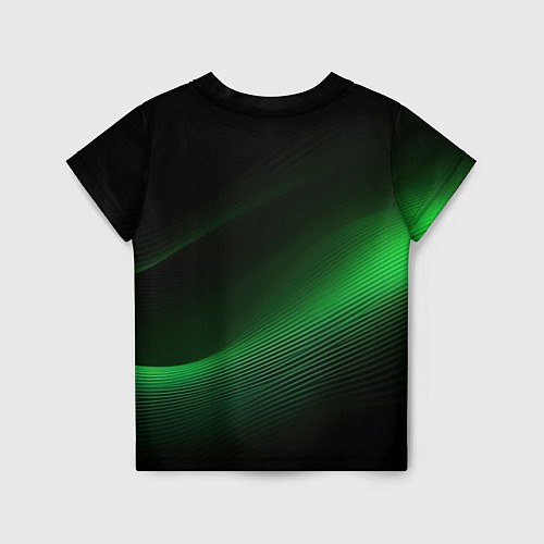Детская футболка Герб РФ зеленый черный фон / 3D-принт – фото 2