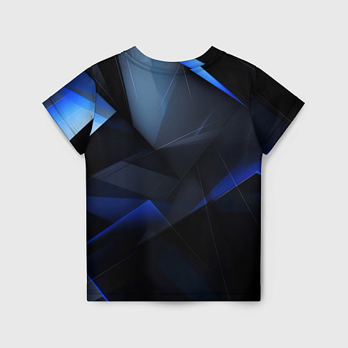 Детская футболка Черная и голубая текстура / 3D-принт – фото 2