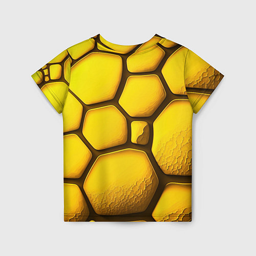 Детская футболка Желтые объемные плиты / 3D-принт – фото 2
