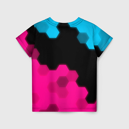 Детская футболка Rust - neon gradient: символ сверху / 3D-принт – фото 2