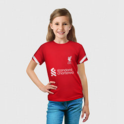 Футболка детская ФК Ливерпуль форма 2324 домашняя, цвет: 3D-принт — фото 2
