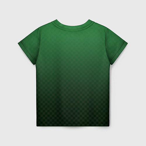 Детская футболка Зелёная клетка с градиентом / 3D-принт – фото 2