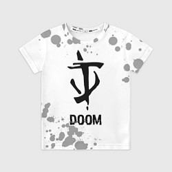 Футболка детская Doom glitch на светлом фоне, цвет: 3D-принт