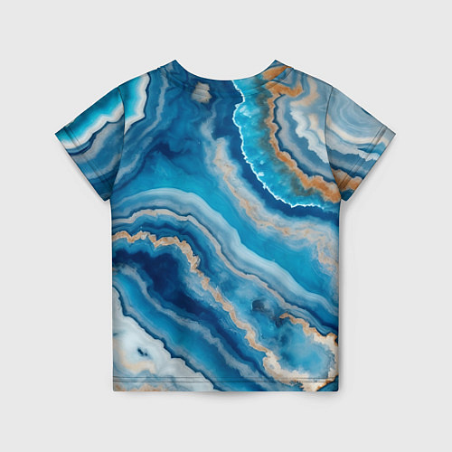 Детская футболка Текстура голубого океанического агата / 3D-принт – фото 2