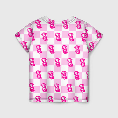 Детская футболка Розовая шашка и Барби / 3D-принт – фото 2