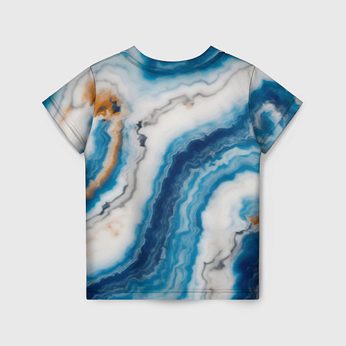 Детская футболка Узор волна голубой океанический агат / 3D-принт – фото 2