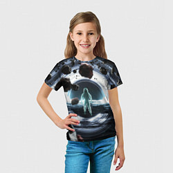Футболка детская Black hole astronaut, цвет: 3D-принт — фото 2