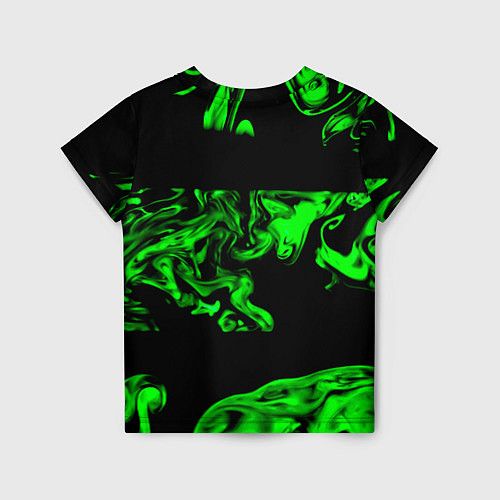 Детская футболка Зеленый светящийся дым / 3D-принт – фото 2