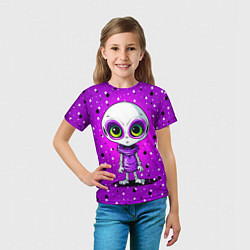 Футболка детская Alien - purple color, цвет: 3D-принт — фото 2