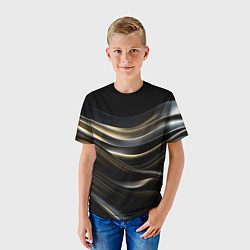 Футболка детская Чёрно-золотой градиент, цвет: 3D-принт — фото 2