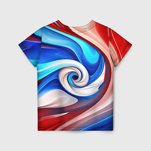 Детская футболка Волны в цвете флага РФ / 3D-принт – фото 2