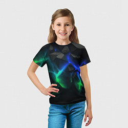 Футболка детская Разлом синих и зеленых плит, цвет: 3D-принт — фото 2