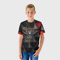 Футболка детская Baldurs Gate 3 logo red black, цвет: 3D-принт — фото 2