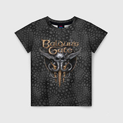 Футболка детская Baldurs Gate 3 logo dark black, цвет: 3D-принт