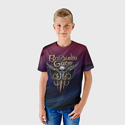 Футболка детская Baldurs Gate 3 logo geometry, цвет: 3D-принт — фото 2