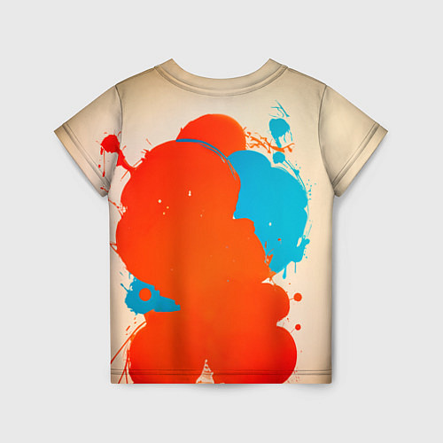 Детская футболка Девушка в брызгах краски / 3D-принт – фото 2