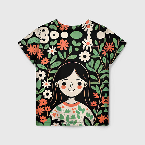 Детская футболка Девочка в цветах - Бохо / 3D-принт – фото 2