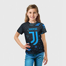 Футболка детская Juventus blue logo, цвет: 3D-принт — фото 2