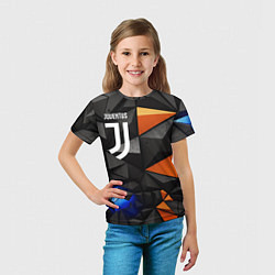 Футболка детская Juventus orange black style, цвет: 3D-принт — фото 2