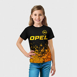 Футболка детская Opel - gold gradient: символ сверху, цвет: 3D-принт — фото 2