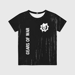 Футболка детская Gears of War glitch на темном фоне: надпись, симво, цвет: 3D-принт