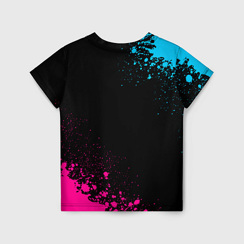 Детская футболка Warframe - neon gradient: надпись, символ / 3D-принт – фото 2