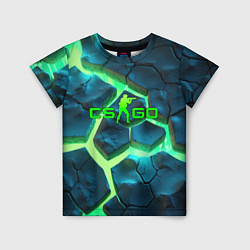 Футболка детская CS GO green texture logo, цвет: 3D-принт