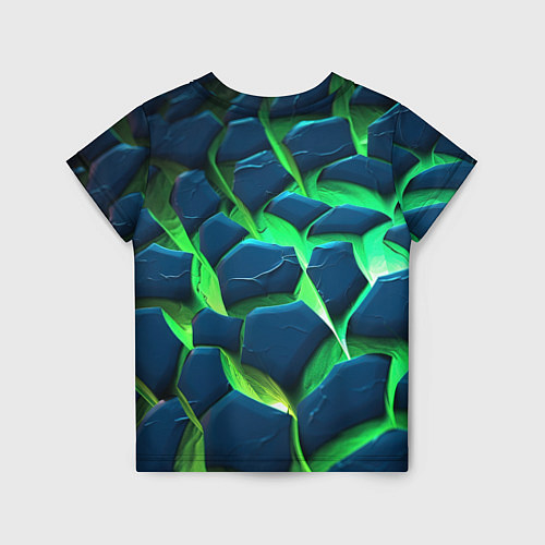 Детская футболка Разломленные зеленые плиты / 3D-принт – фото 2