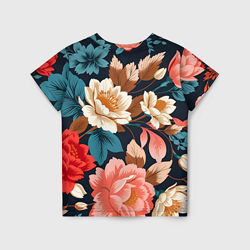 Детская футболка Летние цветы - паттерн / 3D-принт – фото 2