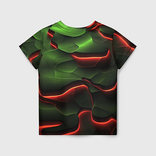 Детская футболка Объемные красно зеленые плиты / 3D-принт – фото 2
