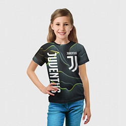 Футболка детская Juventus dark green logo, цвет: 3D-принт — фото 2
