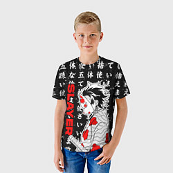 Футболка детская Клинок рассекающий демонов - Танджиро, цвет: 3D-принт — фото 2